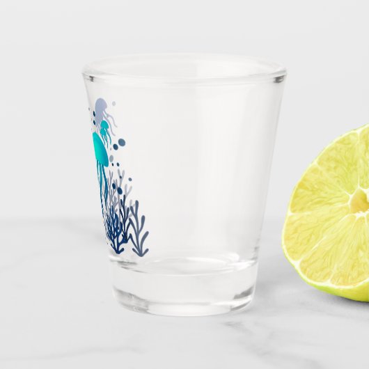 Midnight Jelly | Glowing Ocean Shot Glass Design Shot Glas (Rechts)