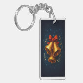 Midnight Jingle: Holiday Keychain with Golden Glow (Voorkant Links)