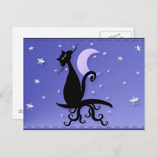 Midnight Kat Briefkaart (Voorkant / Achterkant)
