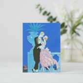 Midnight Kiss Art Deco Briefkaart (Staand voorkant)