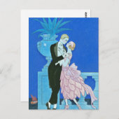 Midnight Kiss Art Deco Briefkaart (Voorkant / Achterkant)