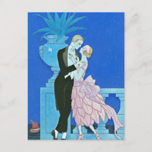 Midnight Kiss Art Deco Briefkaart