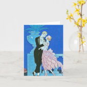 Midnight Kiss Art Deco Note Kaart (Gele Bloem)
