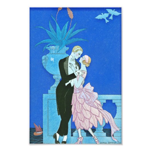 Midnight Kiss Art Deco Print Foto Afdruk (Voorkant)