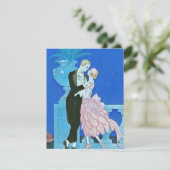 Midnight Kiss Art Deco Uitnodigingen (Staand voorkant)