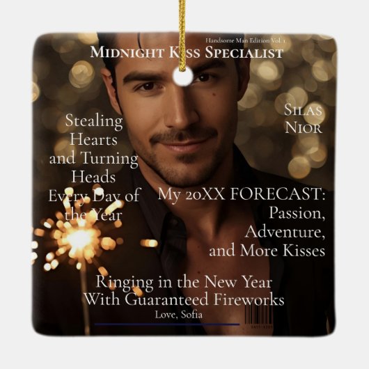 Midnight Kiss Specialis magazine boyfriend Keramisch Ornament (Achterkant)