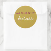 Midnight Kisses Wedding Party Magenta Gold Ronde Sticker (Tas)
