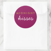 Midnight Kisses Wedding Party Magenta Gold Ronde Sticker (Tas)
