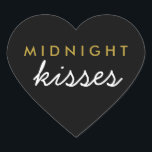 Midnight Kisses Wedding Party Sticker Black Gold<br><div class="desc">Midnight Kisses Wedding Party Sticker Black Gold</div>