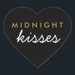 Midnight Kisses Wedding Party Sticker Black Gold<br><div class="desc">Midnight Kisses Wedding Party Sticker Black Gold</div>