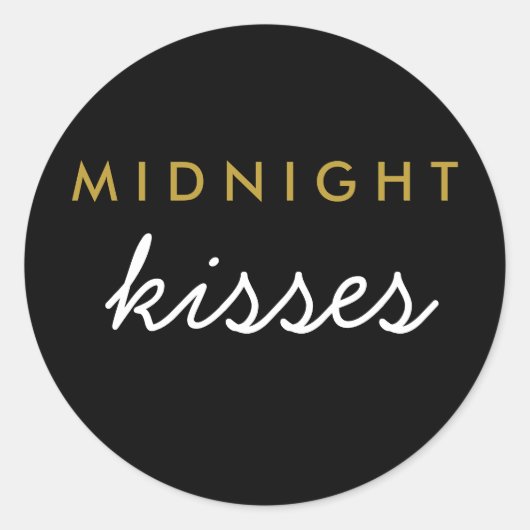 Midnight Kisses Wedding Party Sticker Black Gold (Voorkant)