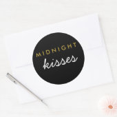 Midnight Kisses Wedding Party Sticker Black Gold (Envelop)