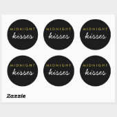 Midnight Kisses Wedding Party Sticker Black Gold (Vel)