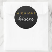 Midnight Kisses Wedding Party Sticker Black Gold (Tas)