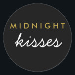 Midnight Kisses Wedding Party Sticker Black Gold<br><div class="desc">Midnight Kisses Wedding Party Sticker Black Gold</div>