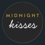Midnight Kisses Wedding Party Sticker Black Gold<br><div class="desc">Midnight Kisses Wedding Party Sticker Black Gold</div>