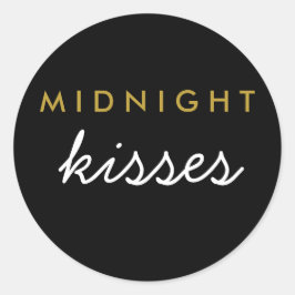 Midnight Kisses Wedding Party Sticker Black Gold