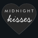 Midnight Kisses Wedding Party Sticker Black Silver<br><div class="desc">Midnight Kisses Wedding Party Sticker Black Silver</div>