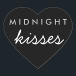 Midnight Kisses Wedding Party Sticker Black Silver<br><div class="desc">Midnight Kisses Wedding Party Sticker Black Silver</div>