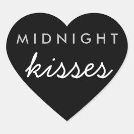 Midnight Kisses Wedding Party Sticker Black Silver