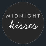 Midnight Kisses Wedding Party Sticker Black Silver<br><div class="desc">Midnight Kisses Wedding Party Sticker Black Silver</div>