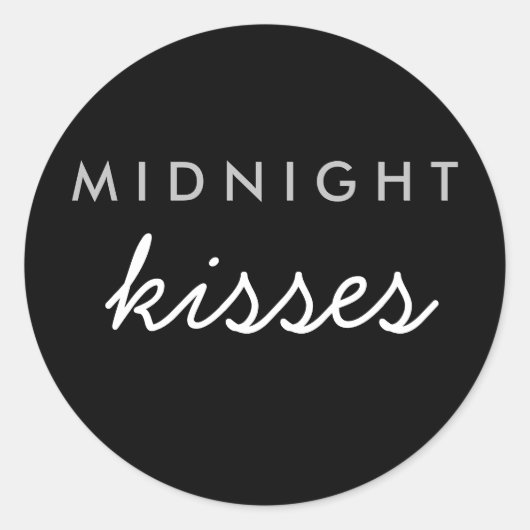 Midnight Kisses Wedding Party Sticker Black Silver (Voorkant)