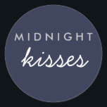 Midnight Kisses Wedding Party Sticker Navy Silver<br><div class="desc">Midnight Kisses Wedding Party Sticker Navy Blue Silver</div>