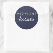 Midnight Kisses Wedding Party Sticker Navy Silver (Tas)