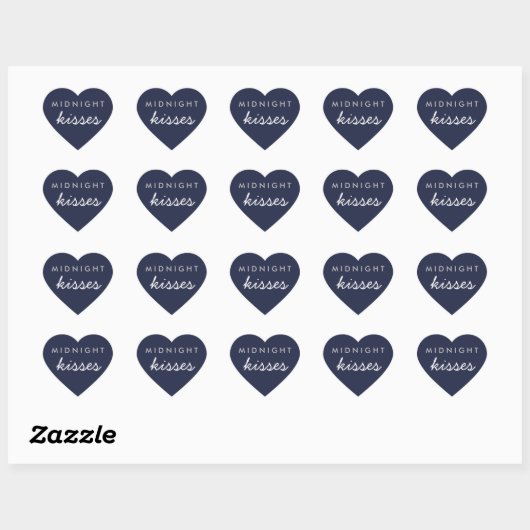 Midnight Kisses Wedding Party Sticker Navy Silver (Vel)
