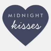 Midnight Kisses Wedding Party Sticker Navy Silver (Voorkant)