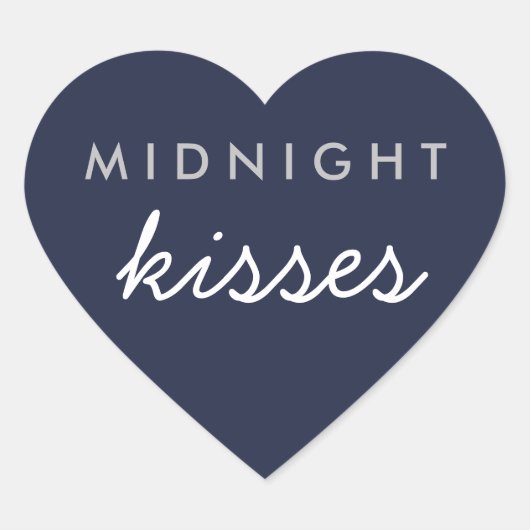 Midnight Kisses Wedding Party Sticker Navy Silver (Voorkant)