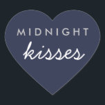Midnight Kisses Wedding Party Sticker Navy Silver<br><div class="desc">Midnight Kisses Wedding Party Sticker Navy Blue Silver</div>