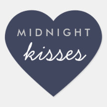 Midnight Kisses Wedding Party Sticker Navy Silver