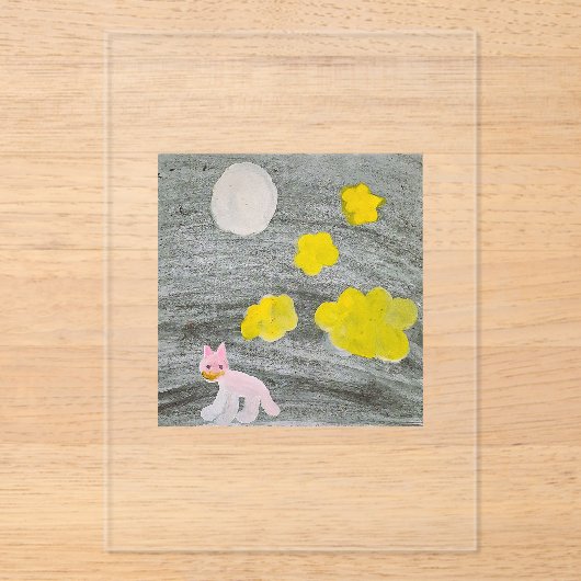 Midnight Kitty Adventure_Invitation Card Acryl Uitnodigingen (Voorkant)