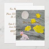 Midnight Kitty Adventure_Invitation Card Kaart (Voorkant / Achterkant)