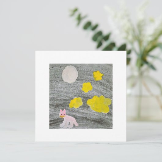 Midnight Kitty Adventure_Invitation Card Kaart (Staand voorkant)