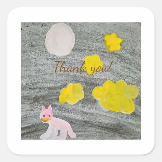 Midnight Kitty Adventure Vierkante Sticker (Voorkant)