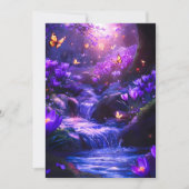 Midnight Lavender Cascade Bloesems Feestdagenkaart (Voorkant)