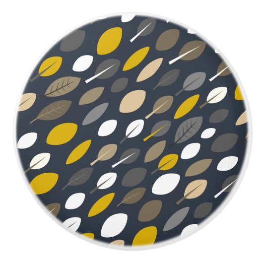 Midnight Leaves Keramische Knop (Voorkant)