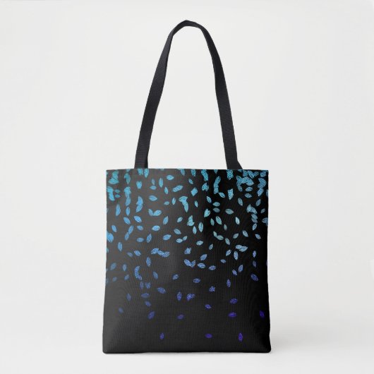 Midnight Leaves op Black Tote Bag (Voorkant)
