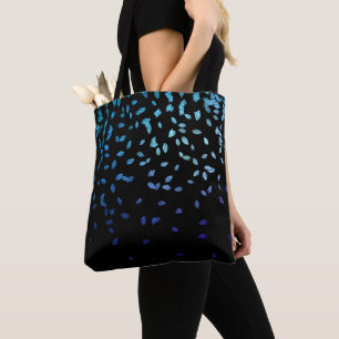 Midnight Leaves op Black Tote Bag