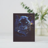 Midnight Leopard Portrait Briefkaart (Staand voorkant)