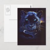 Midnight Leopard Portrait Briefkaart (Voorkant / Achterkant)