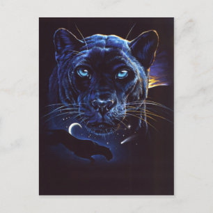 Midnight Leopard Portrait Briefkaart