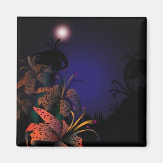 Midnight Lillies fridge magnet (Voorkant)