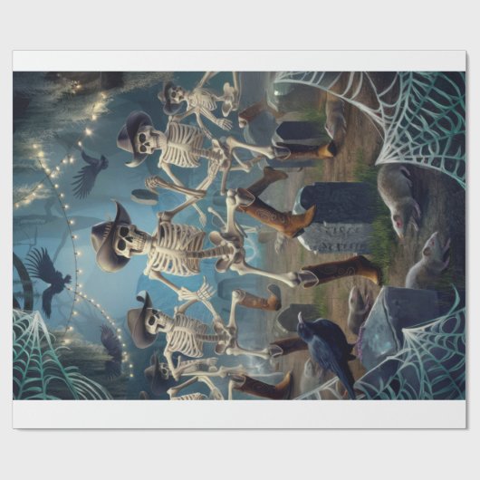 Midnight Line Dance, Skeletons kregen Da Moves Cadeaupapier (Vlak)