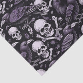 Midnight Macabre, Gothic Skull Raven in het Paarse Tissuepapier (Detail)