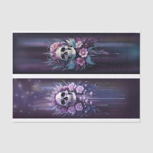 Midnight Macabre, prachtige gotische schedel in Pl Tissuepapier (Voorkant)