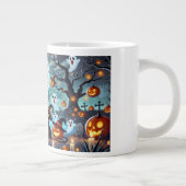 Midnight Magic: Black Cats & Pumpkins Halloween  Grote Koffiekop (Rechts)