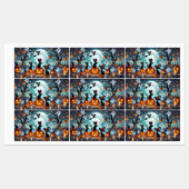Midnight Magic: Black Cats & Pumpkins Halloween Labels (Vel)